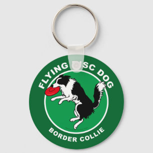 Llavero del perro del disco de vuelo del border