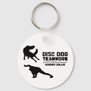 Llavero del perro del disco del border collie del
