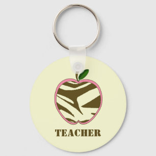 Llavero del profesor - estampado de zebra Apple de