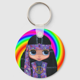 Llavero del remolino de la muñeca del Hippie de