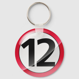 Llavero del rojo del número 12