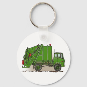 Llavero del verde del camión de basura