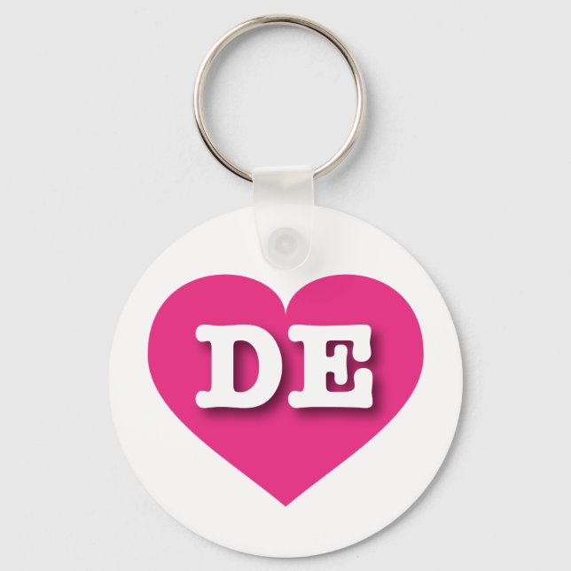 Llavero Delaware Hot Pink Heart - Me encanta DE (Anverso)
