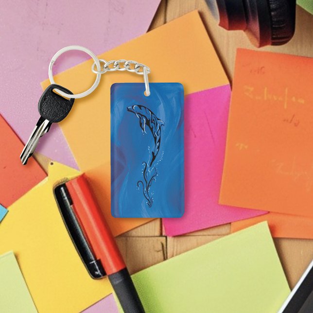 Llavero Delfín tribal azul (Subido por el creador)