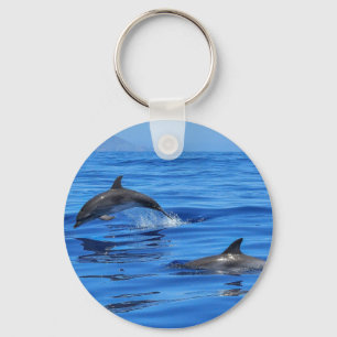 Llavero Delfines En Agua Azul