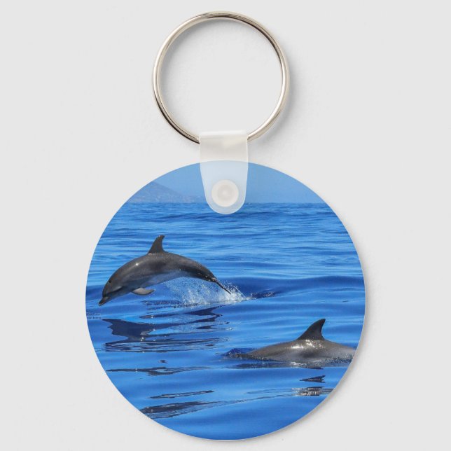 Llavero Delfines En Agua Azul (Anverso)