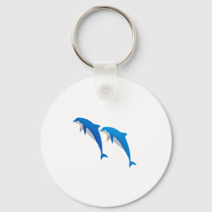 LLAVERO DELFINES GRIS Y AZULES DE VERANO