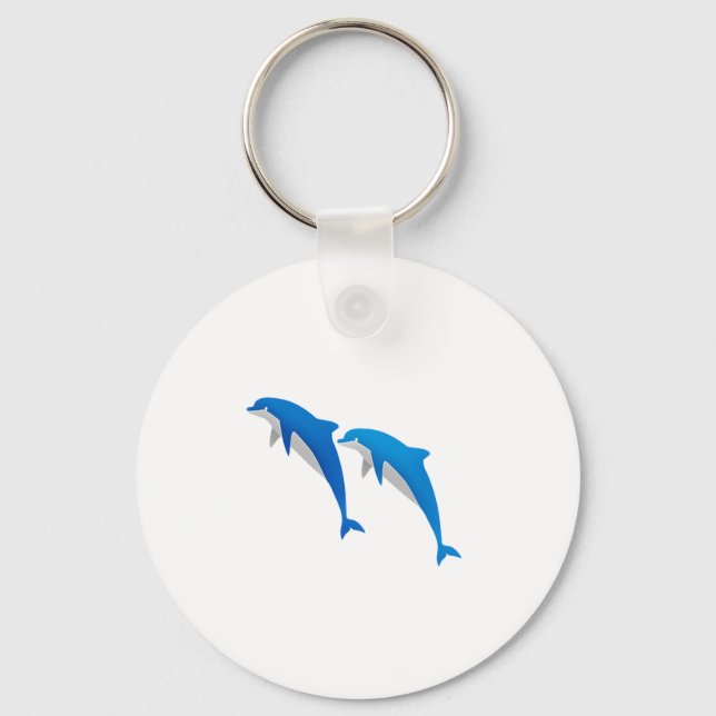 LLAVERO DELFINES GRIS Y AZULES DE VERANO (Anverso)