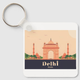 Llavero Delhi India Pastel Travel Design