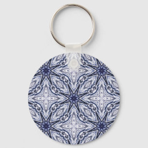 Llavero Delicada elegancia de cadena de claves azul y blan