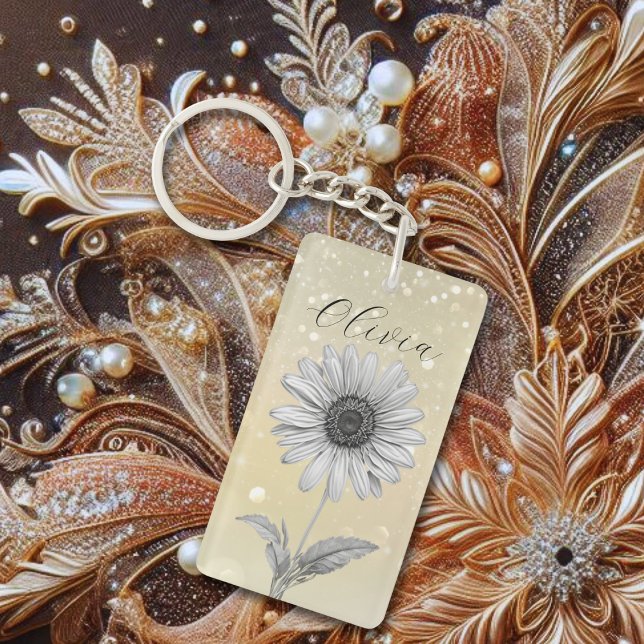 Llavero Delicado Personalizado Gold Daisy Flower (Subido por el creador)