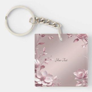 Llavero Delicate Pink Floral Keychain