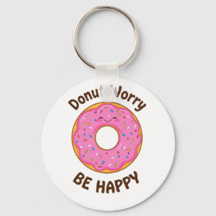 Llavero Delicioso Donut Rosa con Purpurina