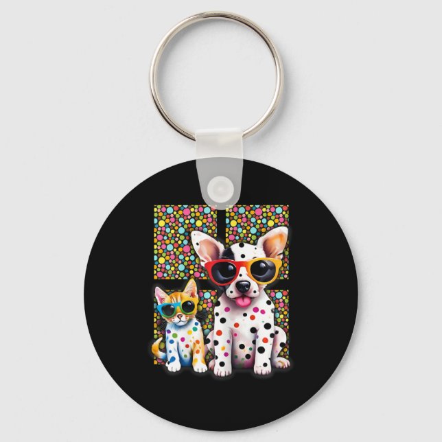 Llavero Delicioso niño pequeño Dot Day Gato Lover (Anverso)