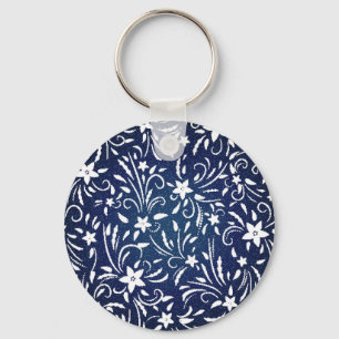 Llavero Denim Blooms: Fondo del patrón floral