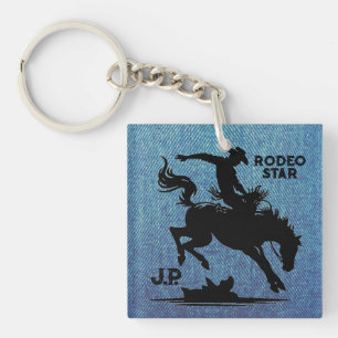 Llavero Denim Estrella de Rodeo Personalizada