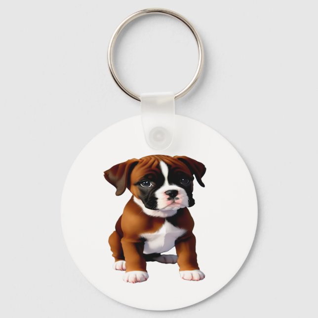Llavero Denim Jacket Boxer Dog (Anverso)