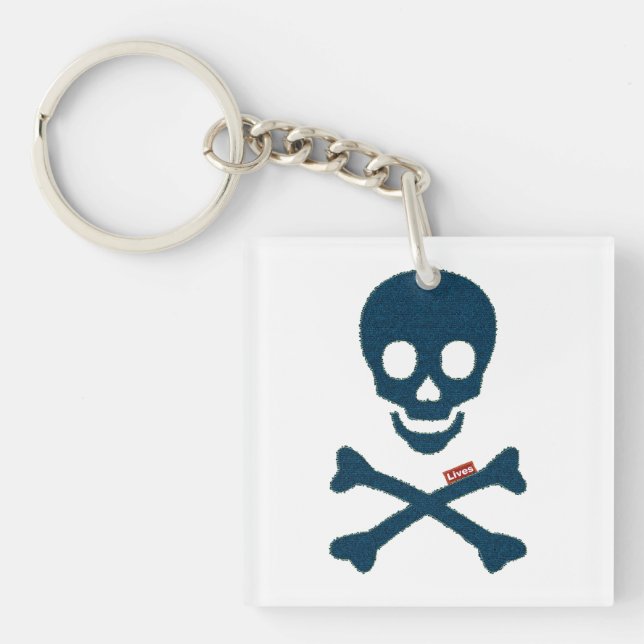 Llavero denim skull (Frente)