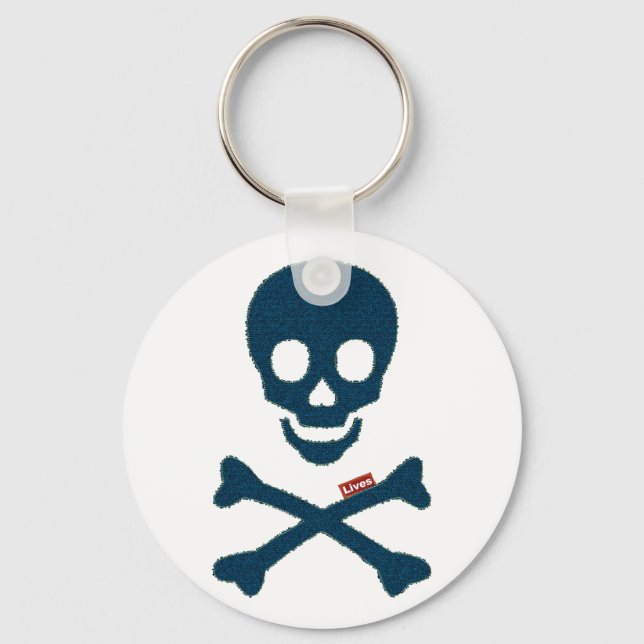 Llavero denim skull (Anverso)