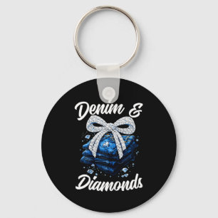 Llavero Denim y diamantes inclinan el glamour del estilo w