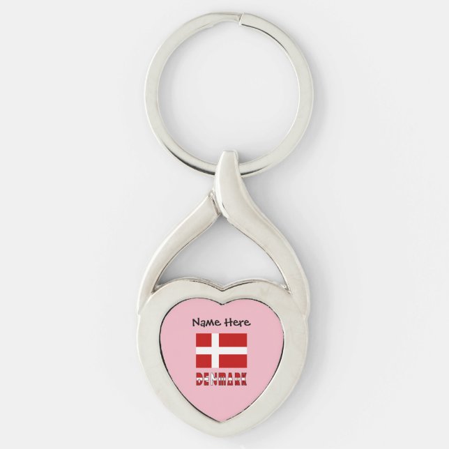 Llavero Denmark and Danish Flag with Your Name (Anverso)