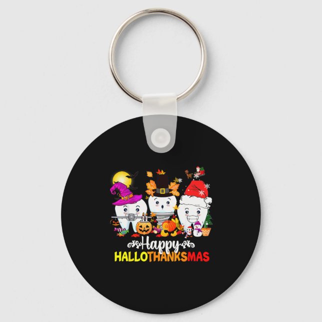 Llavero Dental Halloween Thanksgiving Christmas Happy Hall (Anverso)