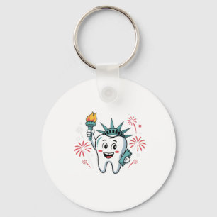Llavero Dental Squad 4 De Julio Dentista Funny Estadounide