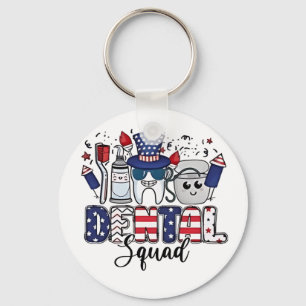 Llavero Dental Squad Cute Dentista Higienista 4 de Julio