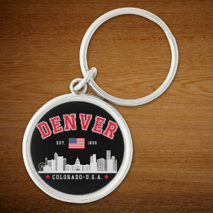 Llavero Denver Colorado Cityscape Design