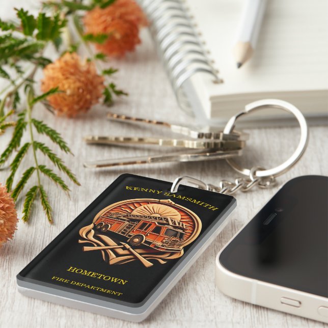 Llavero Departamento De Bomberos De Validez Y Dedicación (Frente Derecha)