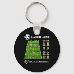 Llavero Deporte de meme de equipo de fútbol con cerebro po