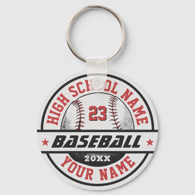 Llavero Deporte personalizado de jugador de béisbol de sec (Anverso)