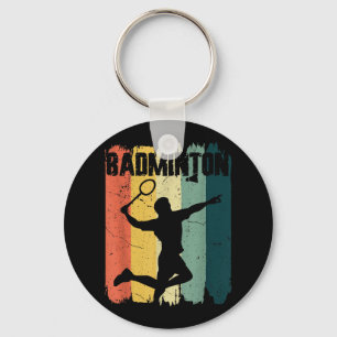 Llavero Deportes de bádminton Retro Vintage Jugador de bád