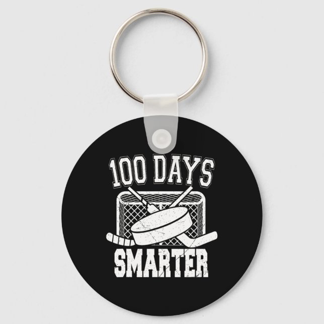 Llavero Deportes de hockey 100 días más inteligentes (Anverso)