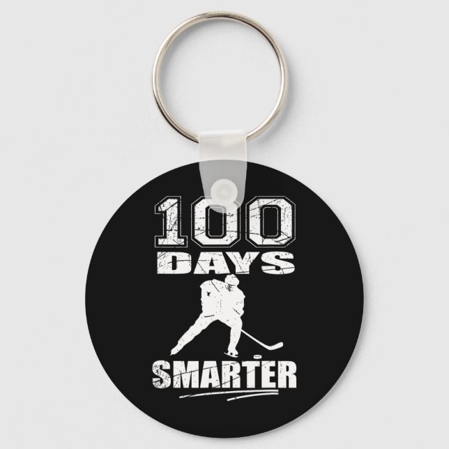 Llavero Deportes de hockey 100 días más inteligentes (Anverso)