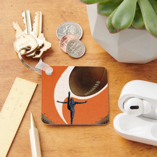 Llavero Deportes vintage, jugador de fútbol patea la pelot (Escritorio )