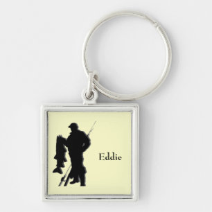 Llavero deportivo con monograma de pescador