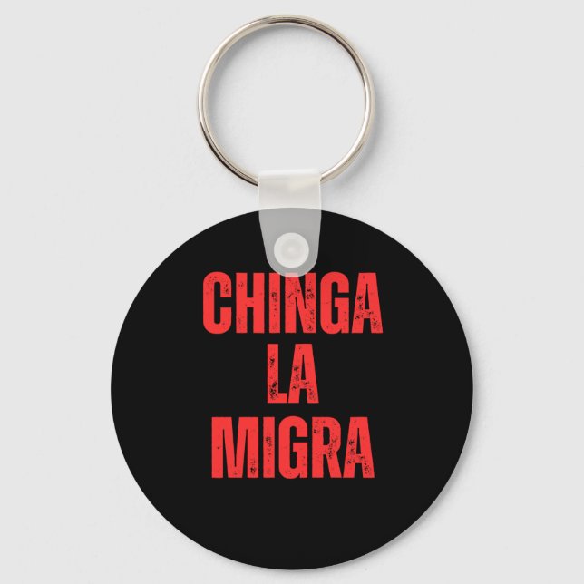 Llavero Derechos de inmigración Chinga La Migra 2025 (Anverso)