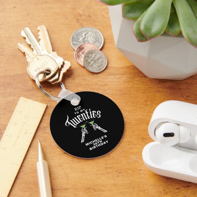 Llavero Descansa en paz con mi Fiesta de cumpleaños número (Escritorio )