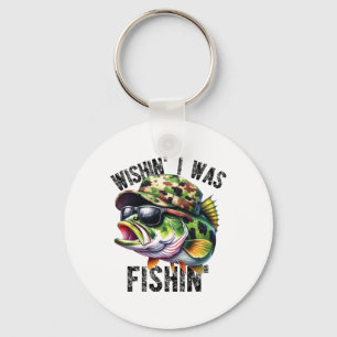 Llavero Deseando estar pescando lubina grande B Funny Fish