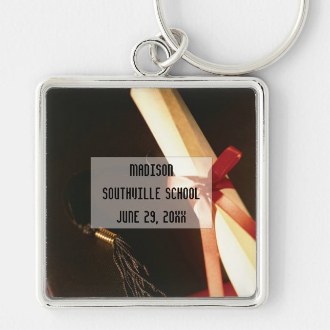Llavero Deseos de graduación de nieta, Keychain (Frente)