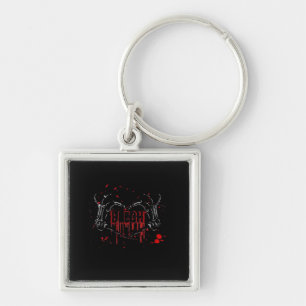 Llavero Desglose de Blegh, Manos Skeleton Heart, Banda Emo