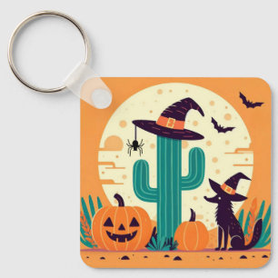 Llavero Desierto/cactus del suroeste de Halloween