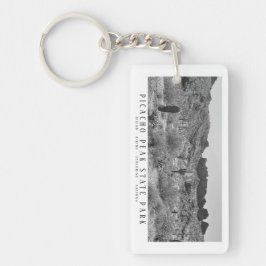 Llavero Desierto de Arizona blanco y negro personalizado