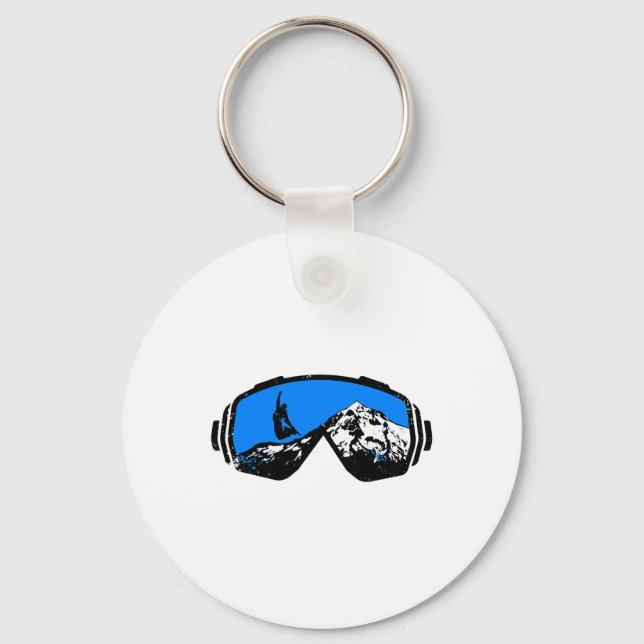 Llavero Desig de Snowboard Ski Goggles Mountain (Anverso)