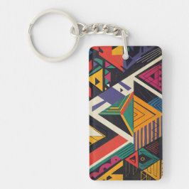 Llavero Design of triangles in vibrant colors with pattern