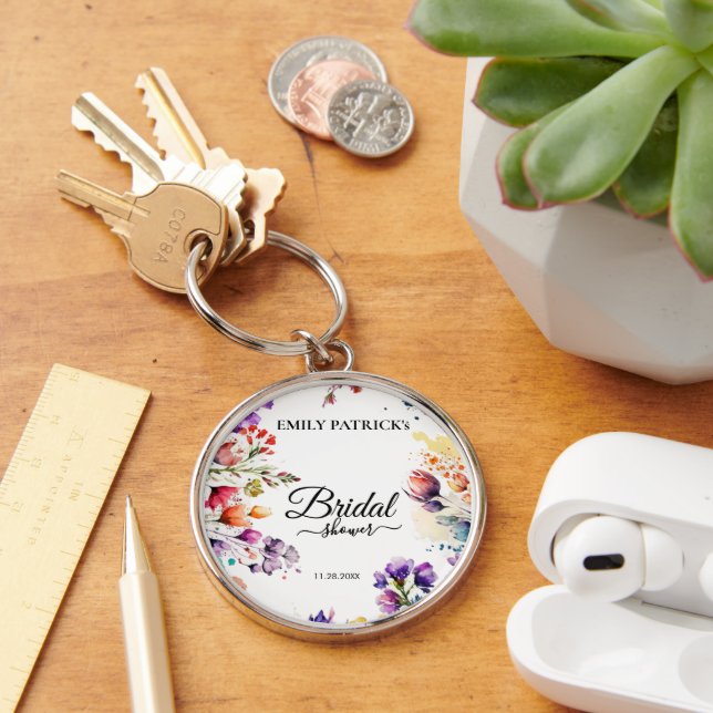 Llavero Despedida de soltera floral colorida (Escritorio )