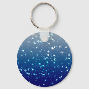 Llavero Destellos de Navidad Estrellas Cielo Azul