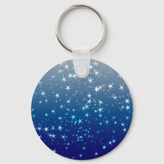 Llavero Destellos de Navidad Estrellas Cielo Azul (Anverso)