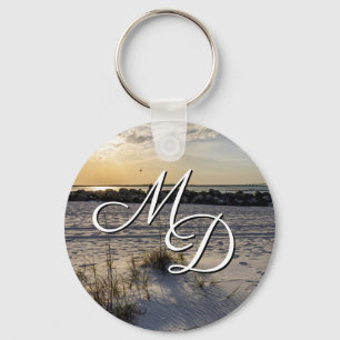 Llavero Destin Beach Florida Jetty Sunset Key Chain